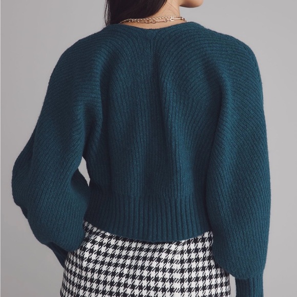 Anthropologie Deep Teal Cardigan - Picture 2 of 2